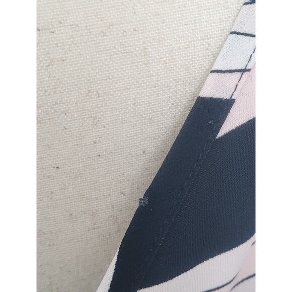 Y2K Babydoll Asymmetrical Swirl Abstract Print Top Sz PM Coquette Mod Retro 70s - Picture 4 of 9